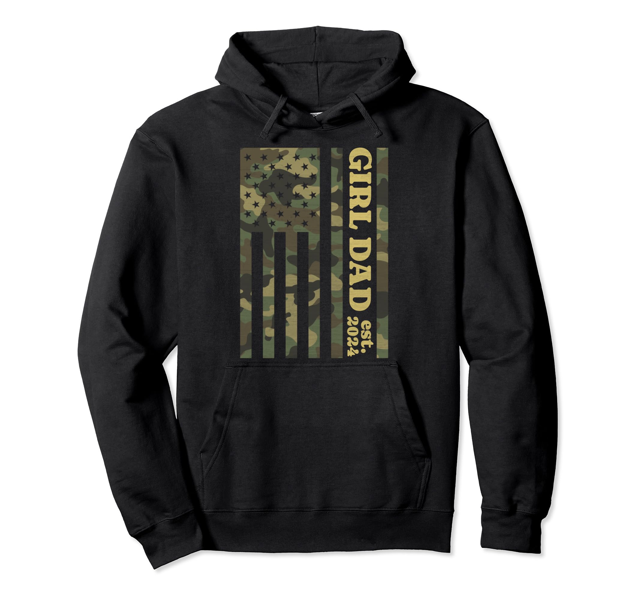 Camo Dad American Flag Camouflage Dad Hoodie - Minimalist Print Men Women - T-Shirt, Sweatshirt, Hoodie