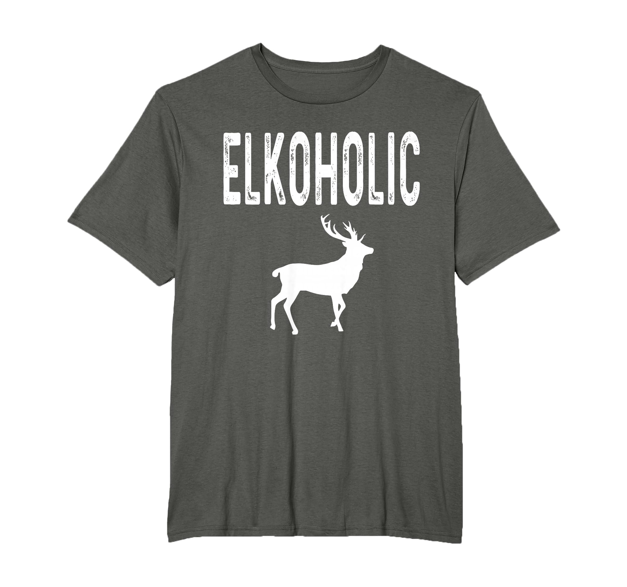 Elkoholic Elk Hunter Hunting Dad Deer T-Shirt - Custom Art Print Unisex - T-Shirt, Sweatshirt, Hoodie