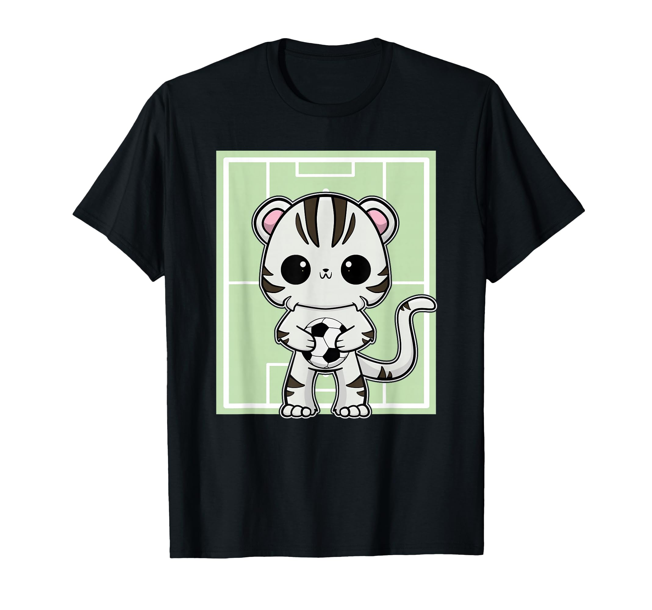 White Tiger Kitten Soccer Player Sweatshirt - Minimalist Print Unisex - T-Shirt, Sweatshirt, Hoodie