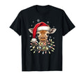 Giraffe Santa Hat Light Tree Animal Pajama T-Shirt - Trendy Graphic Unisex - T-Shirt, Sweatshirt, Hoodie