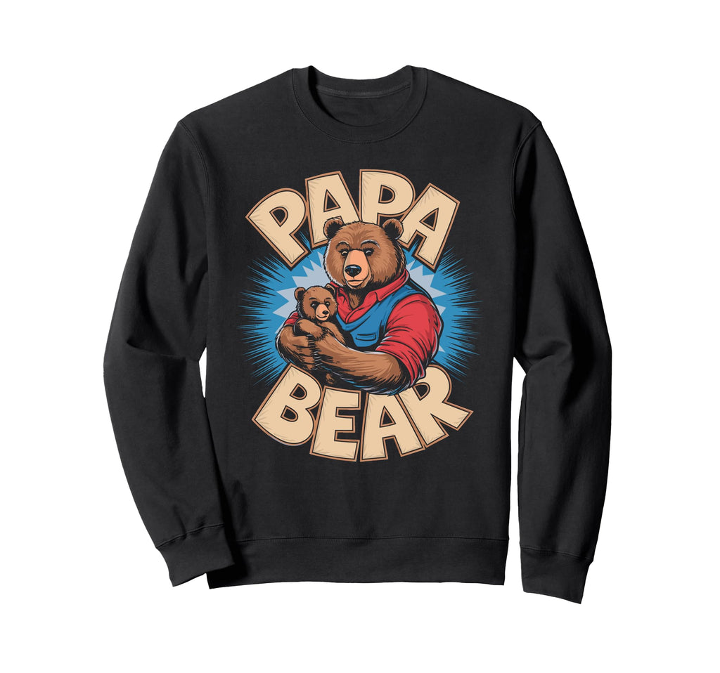 Papa Bear Holding Hands Cubs Sweatshirt - Minimalist Print for Adults - T-Shirt, Sweatshirt, Hoodie
