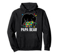 Papa Bear Autism Awareness Puzzle Hoodie - Minimalist Print Men Women - T-Shirt, Sweatshirt, Hoodie