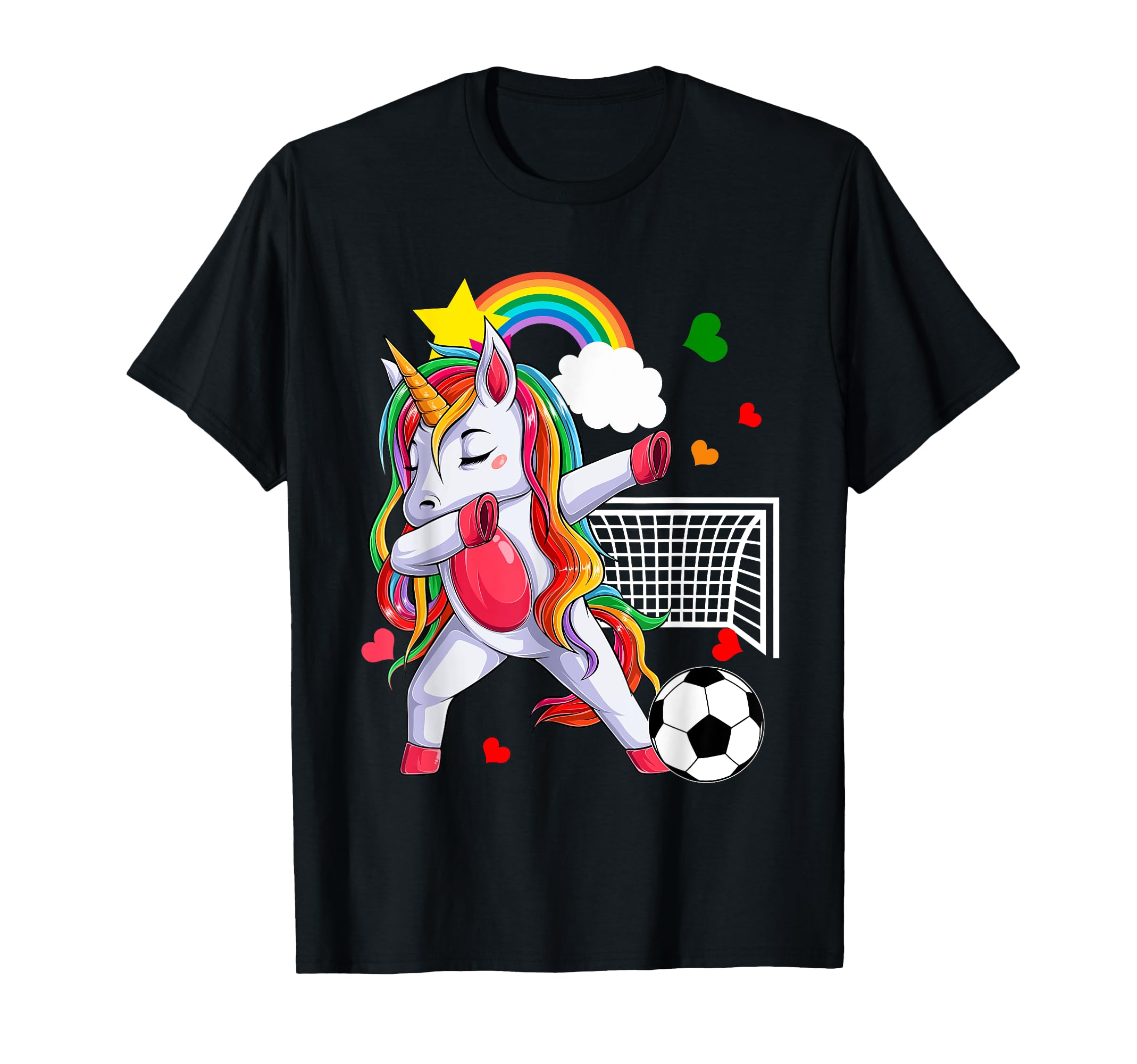 Dabbing Unicorn Playing Soccer T-Shirt - Casual Everyday Wear Men Women - T-Shirt, Sweatshirt, Hoodie