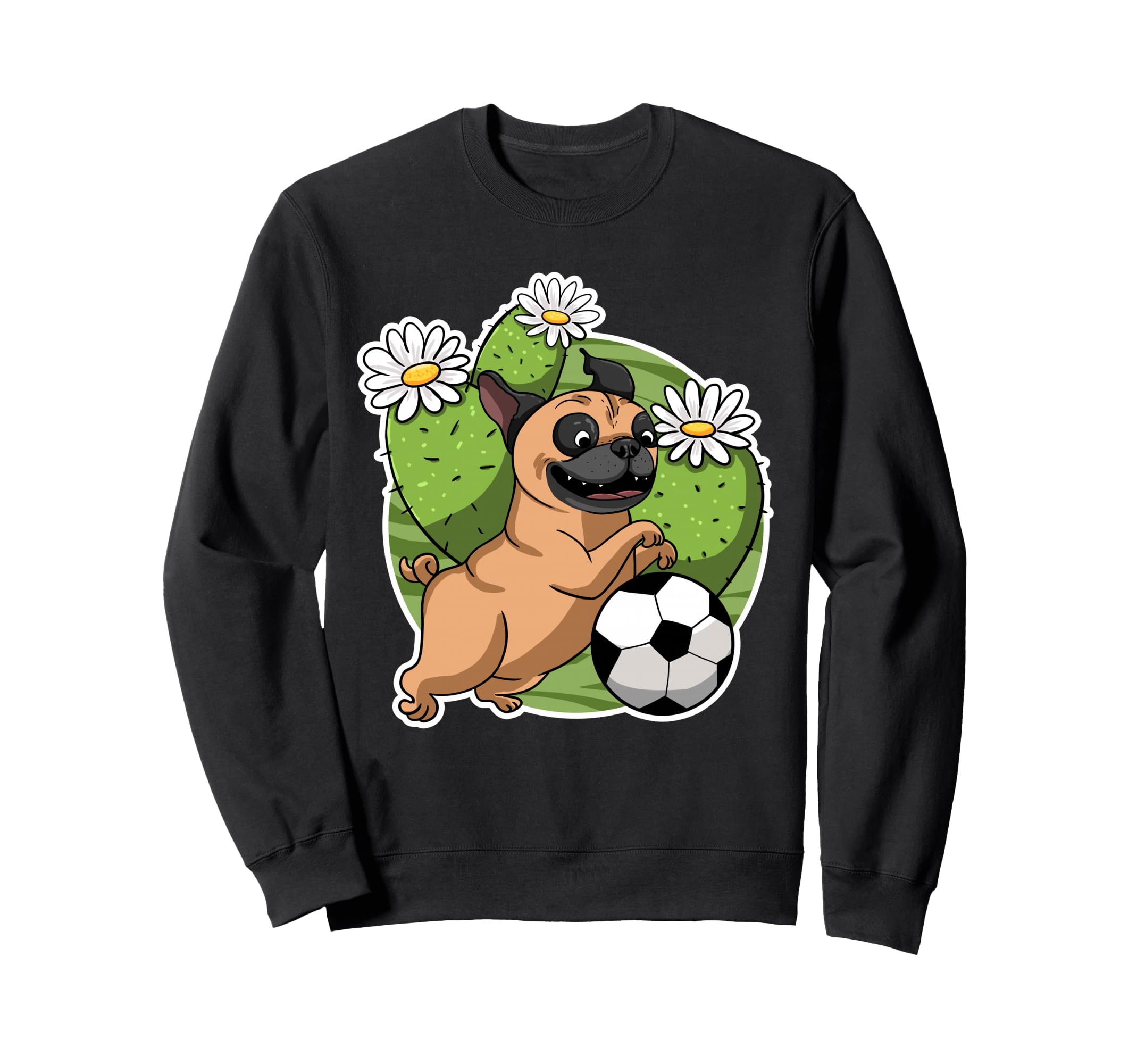 Pug Soccer Cactus Football Desert Sweatshirt - Fun Novelty Design Unisex - T-Shirt, Sweatshirt, Hoodie