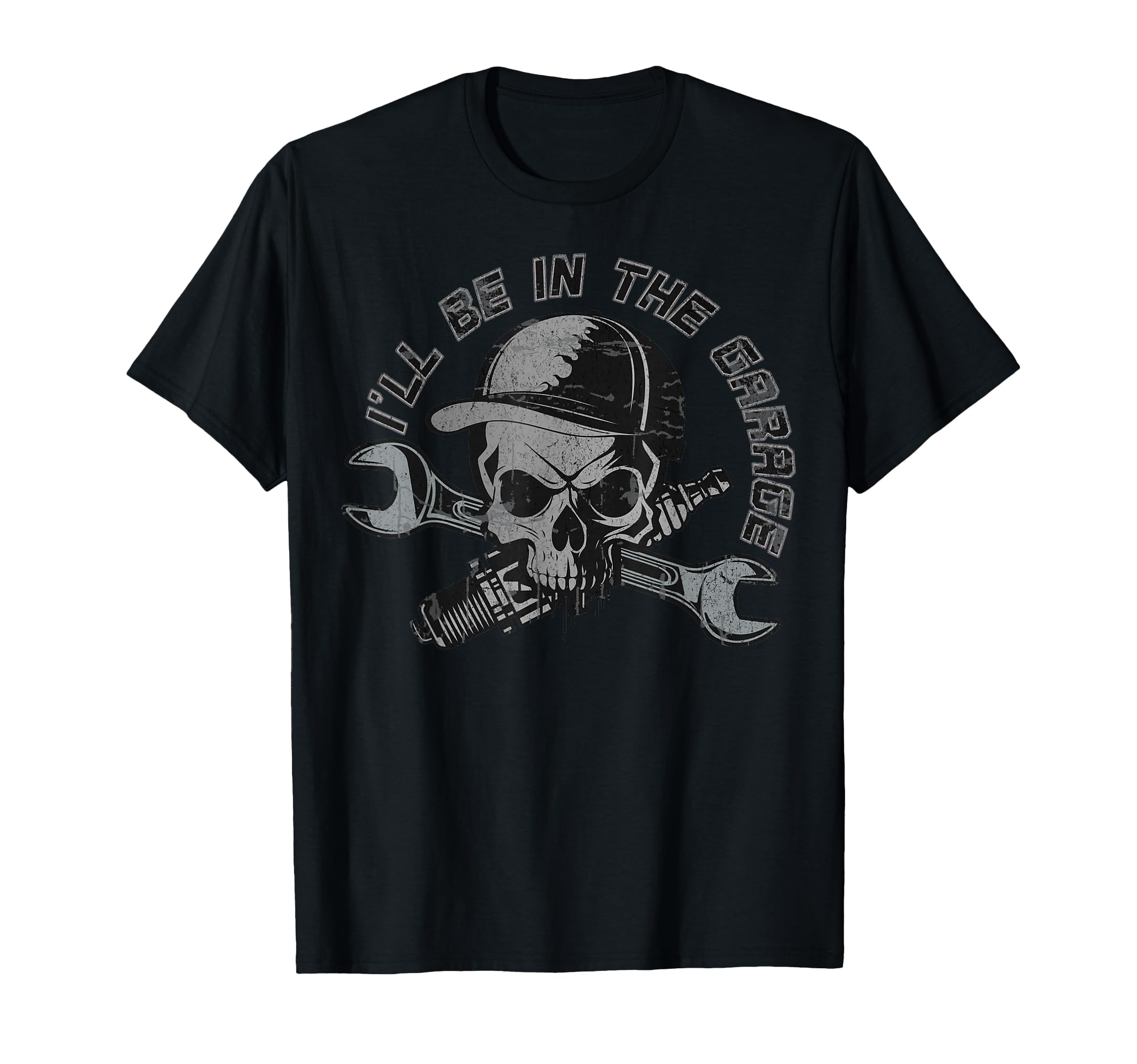 Ill Be Garage Mechanic Dad Joke Handyman T-Shirt - Graphic Print Men Women - T-Shirt, Sweatshirt, Hoodie