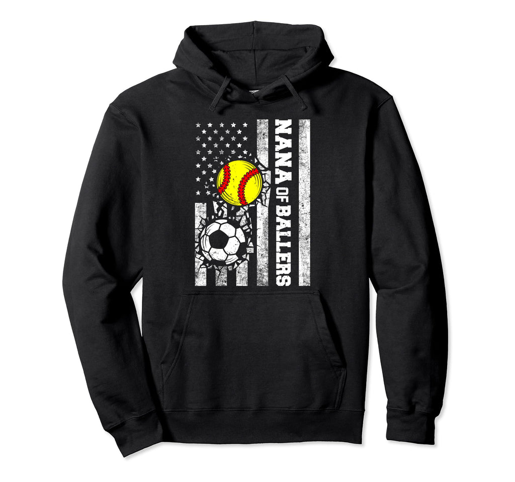 Nana Ballers Funny Usa Flag Soccer Hoodie - Minimalist Print Men Women - T-Shirt, Sweatshirt, Hoodie