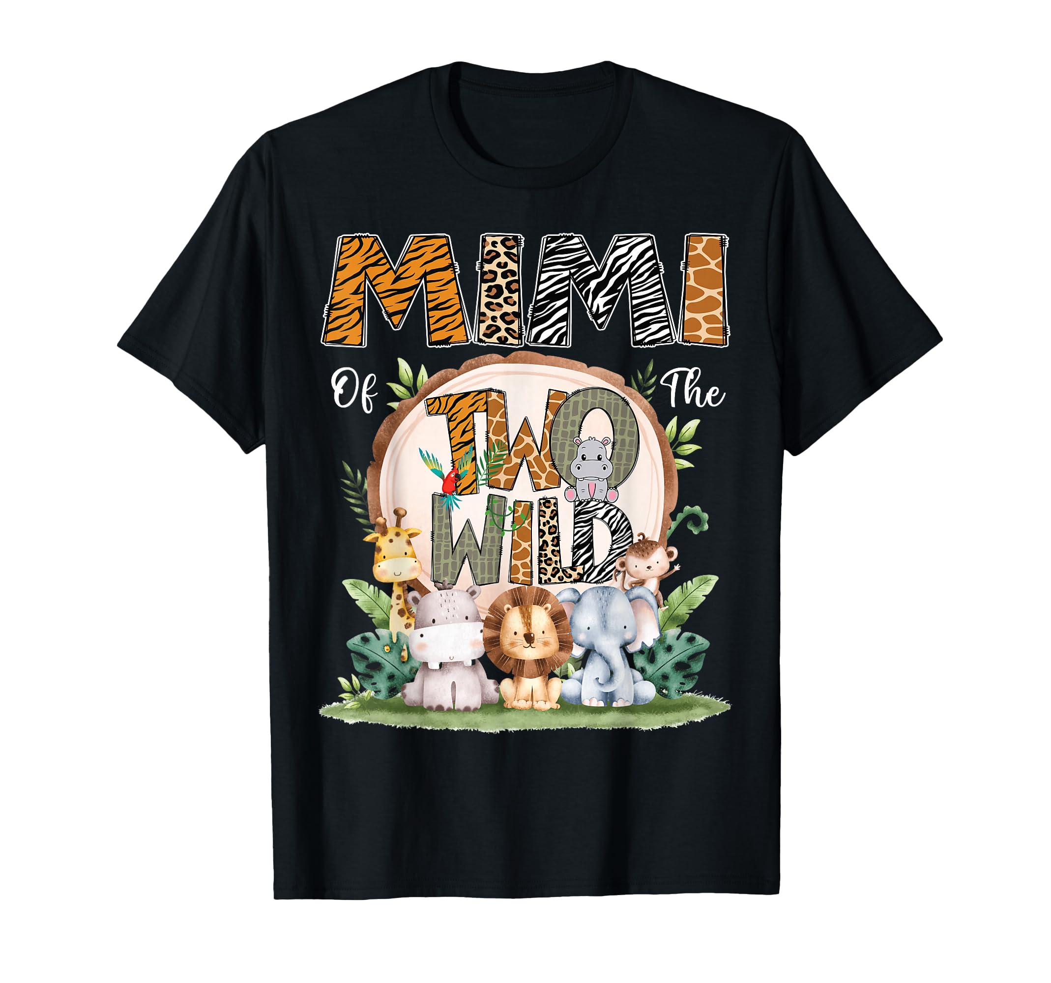 Mimi Two Wild Animal Safari 2Nd Birthday T-Shirt - Graphic Print Men Women - T-Shirt, Sweatshirt, Hoodie