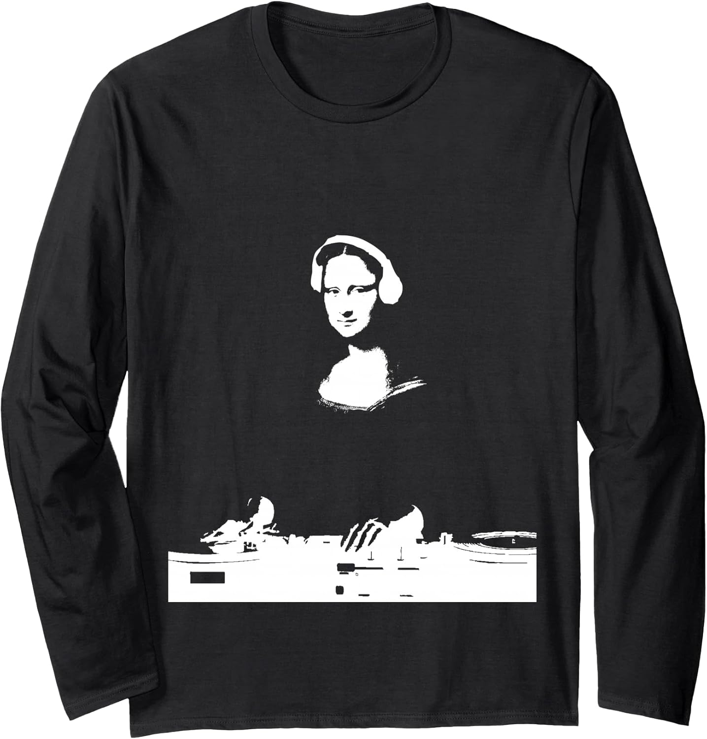 Mona Lisa DJ Art Funny EDM Techno Rave Music - Adult & Kids T-Shirts, Sweatshirts & Hoodies apparel design preview 1