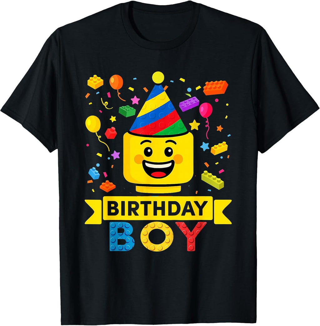 Building Bricks Boy Birthday Party Hat Master Builder - Adult & Kids T-Shirts, Sweatshirts & Hoodies apparel design preview 1