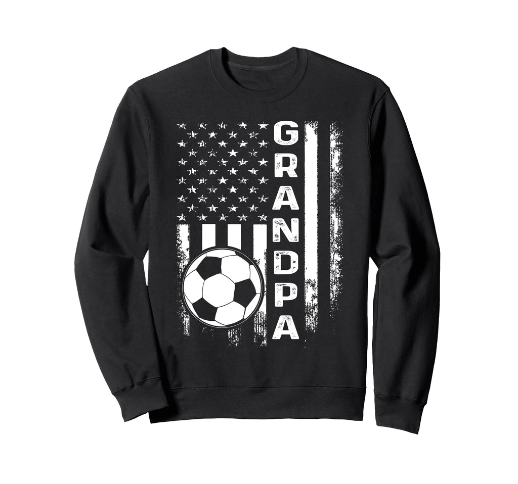 Soccer Grandpa America Flag Sweatshirt - Aesthetic Graphic Men Women - T-Shirt, Sweatshirt, Hoodie