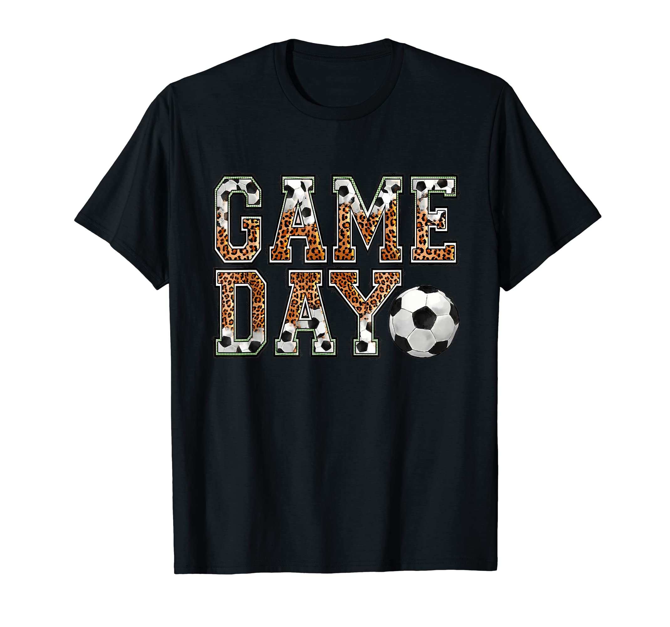 Game Day Vibes Leopard Soccer T-Shirt - Fun Novelty Design Men Women - T-Shirt, Sweatshirt, Hoodie