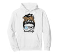 Aunt Life Messy Bun Hair Funny Soccer Hoodie - Minimalist Print for Adults - T-Shirt, Sweatshirt, Hoodie