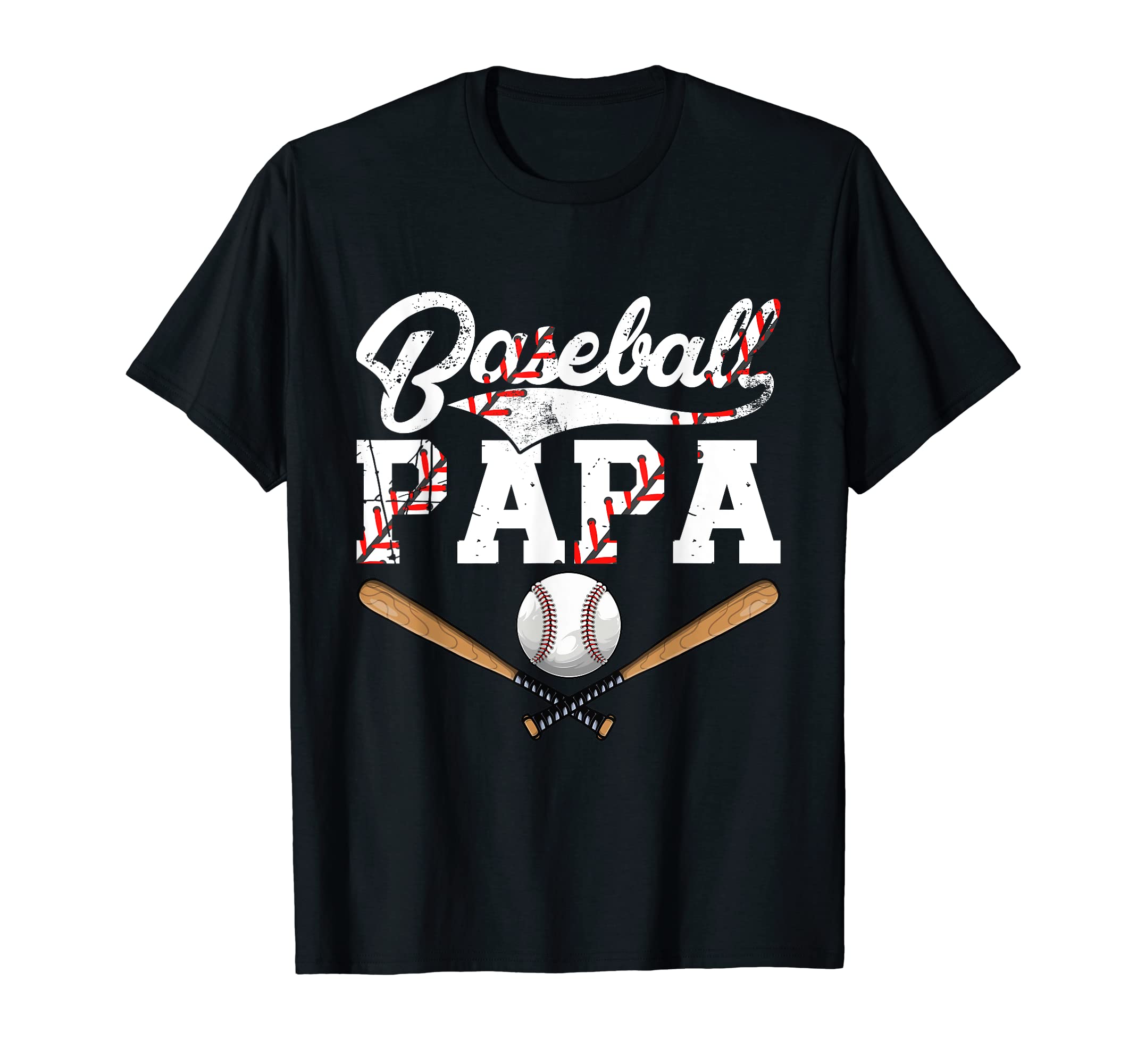 Distressed Baseball Papa Family T-Shirt - Custom Art Print for Adults - T-Shirt, Sweatshirt, Hoodie