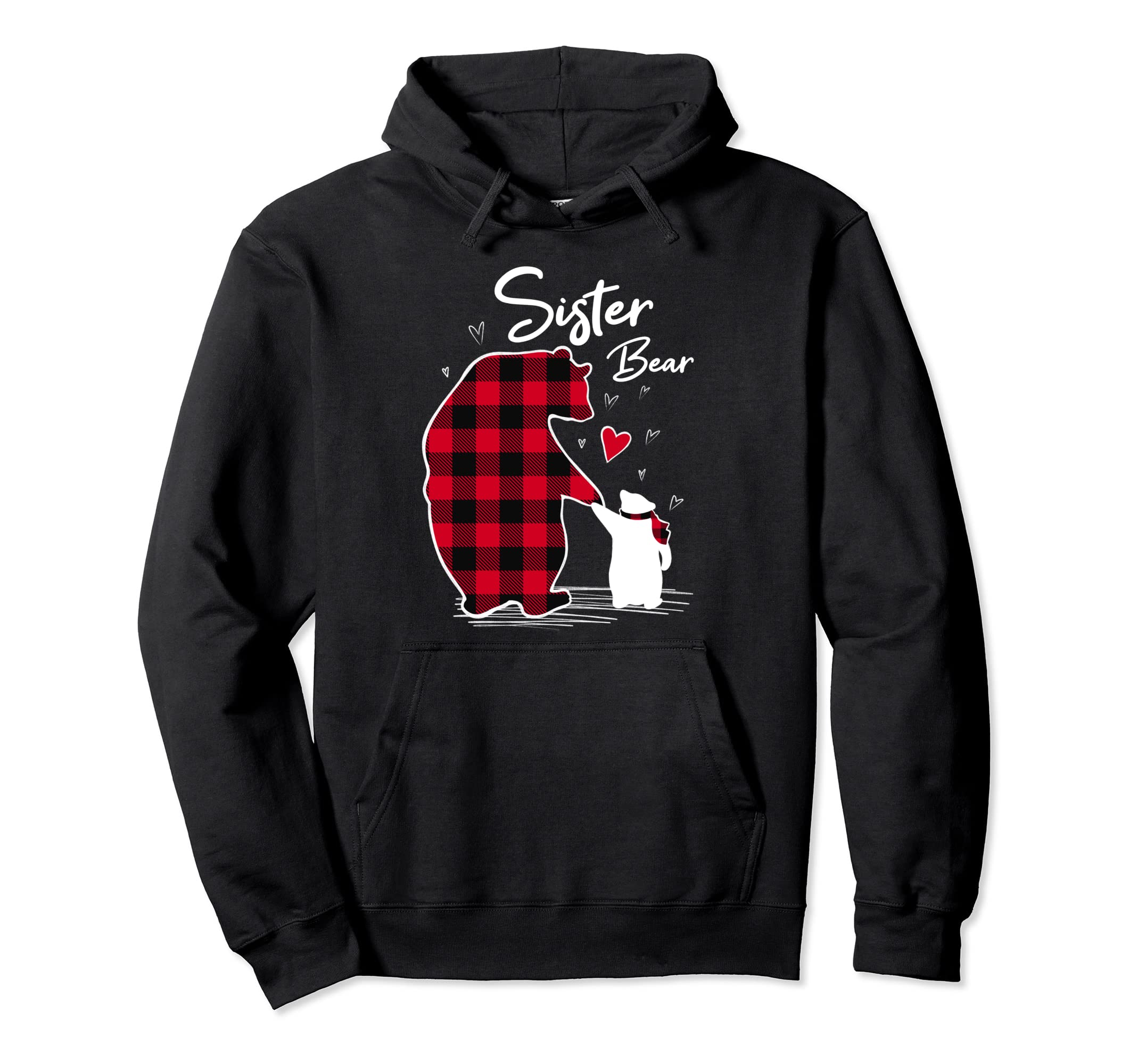 Sister Bear Family Pajama Red Buffalo Hoodie - Unique Graphic Men Women - T-Shirt, Sweatshirt, Hoodie