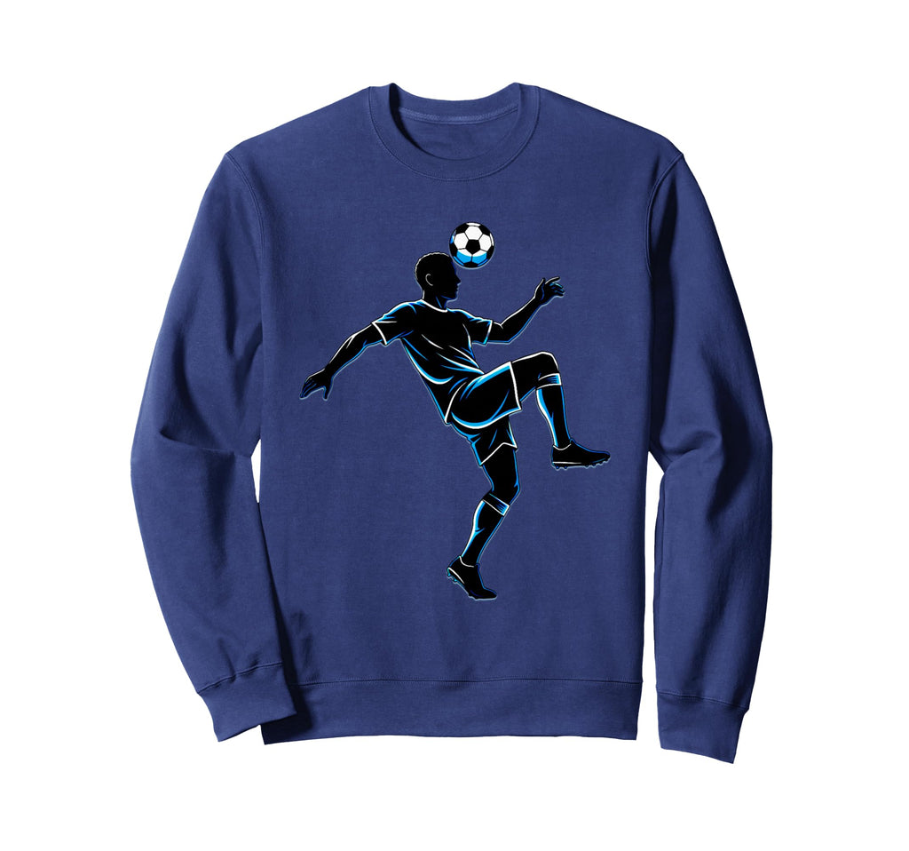 Soccer Player Juggling Ball Silhouette Sweatshirt - Unique Graphic Unisex - T-Shirt, Sweatshirt, Hoodie