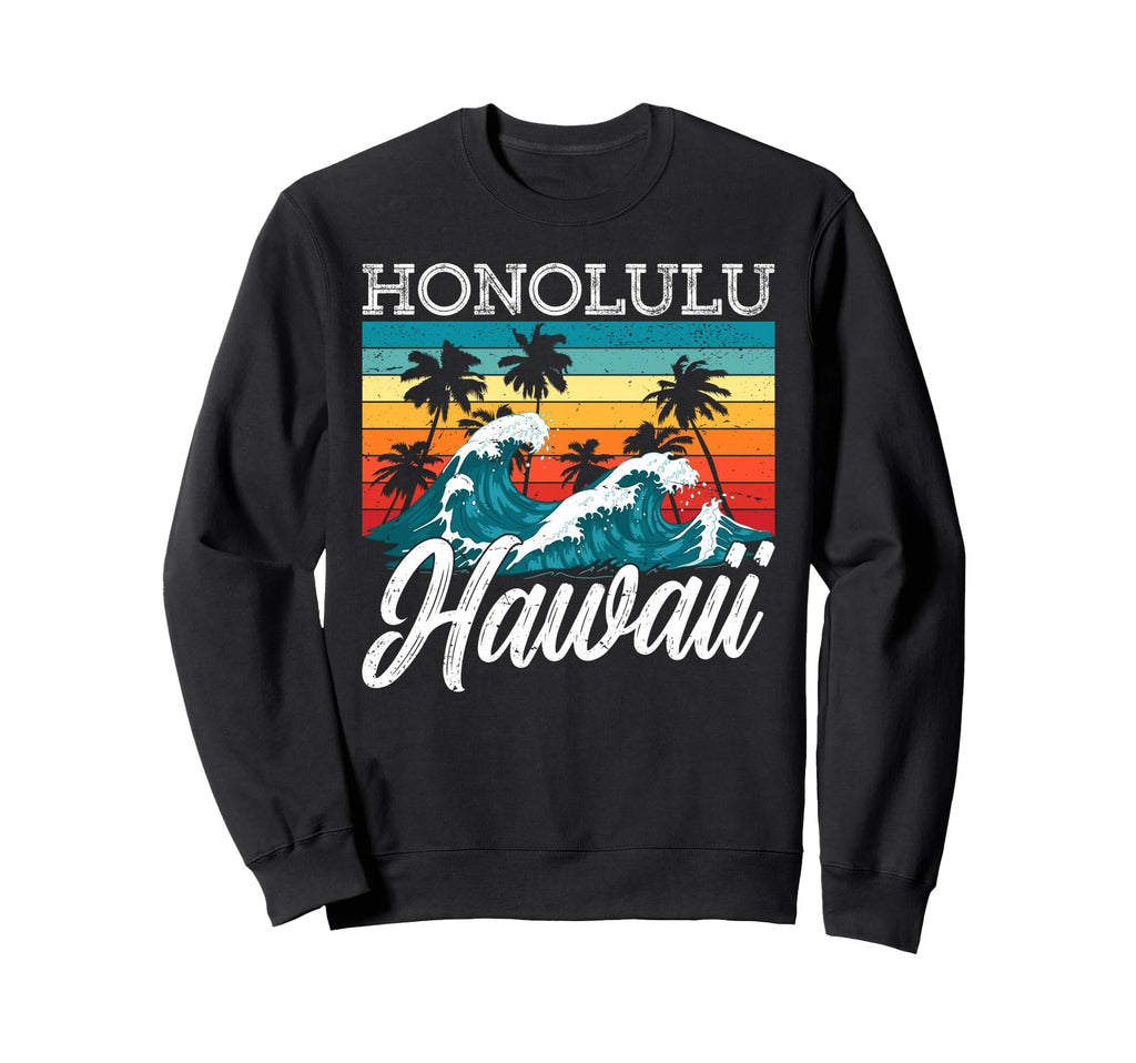 Honolulu Hawaii Tropical Beach Sweatshirt - Novelty Apparel Men Women - T-Shirt, Sweatshirt, Hoodie