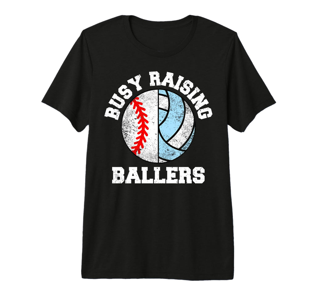 Busy Raising Ballers Funny Baseball T-Shirt - Unique Graphic Unisex - T-Shirt, Sweatshirt, Hoodie