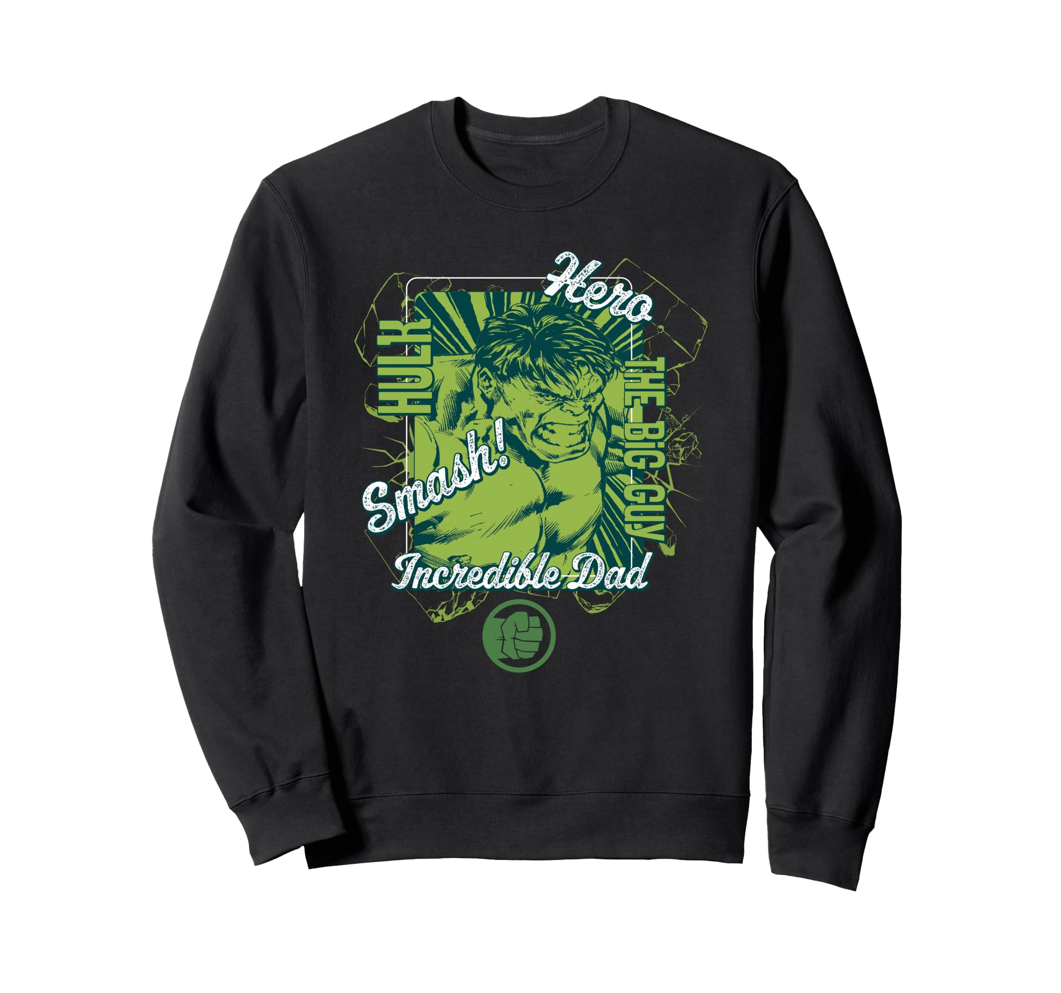 Marvel Hulk Incredible Dad Super Sweatshirt - Novelty Apparel for Adults - T-Shirt, Sweatshirt, Hoodie