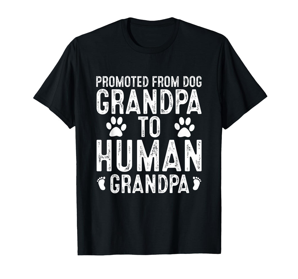 Funny New Grandpa Promoted From Dog T-Shirt - Minimalist Print Men Women - T-Shirt, Sweatshirt, Hoodie
