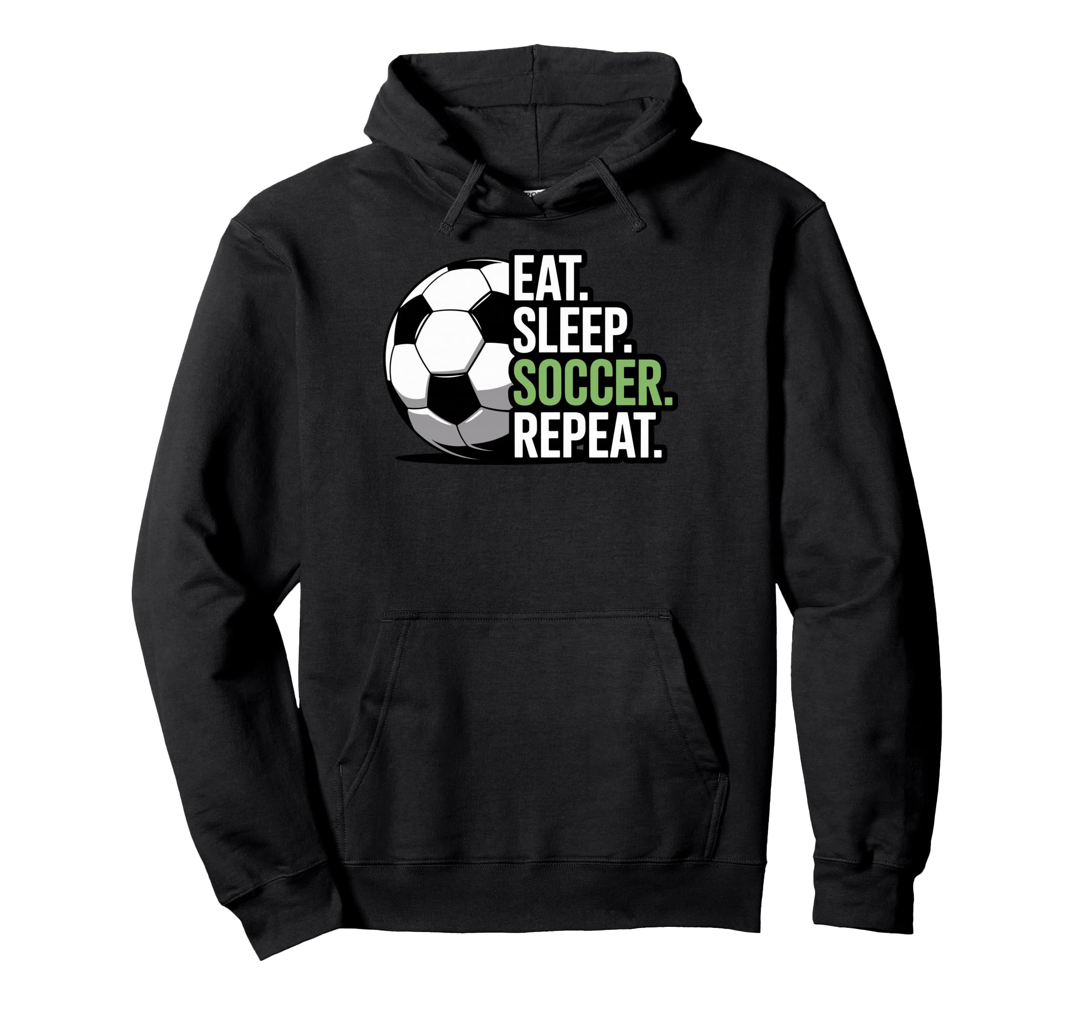 Eat Sleep Soccer Repet Goalie Player Hoodie - Novelty Apparel for Adults - T-Shirt, Sweatshirt, Hoodie