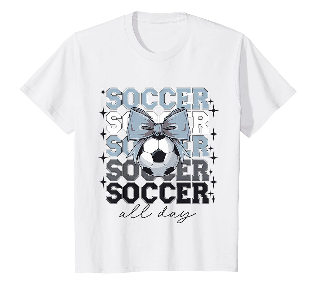 Groovy Soccer Coquette Bow Soccer All T-Shirt - Graphic Print for Adults - T-Shirt, Sweatshirt, Hoodie