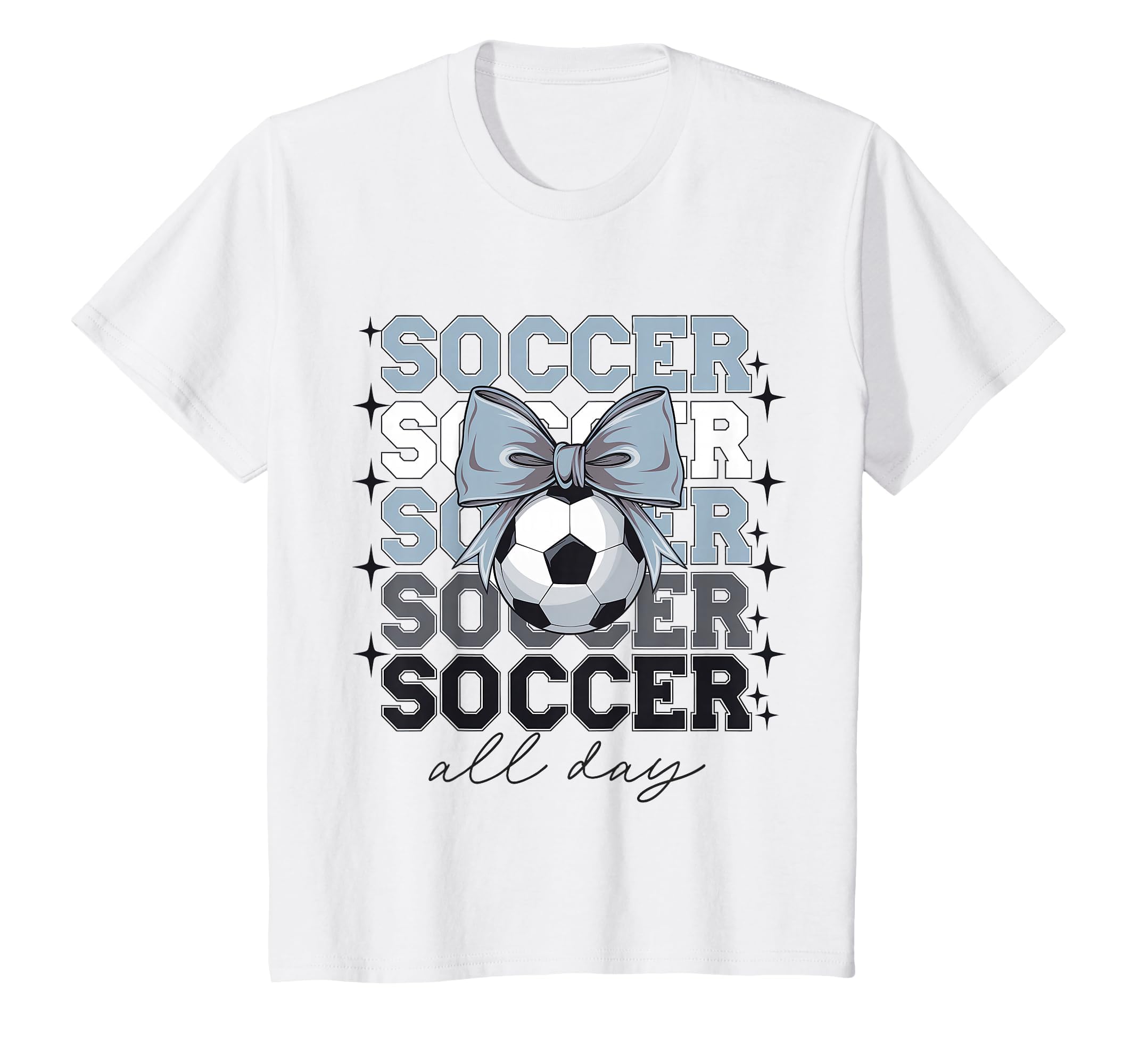 Groovy Soccer Coquette Bow Soccer All T-Shirt - Graphic Print for Adults - T-Shirt, Sweatshirt, Hoodie