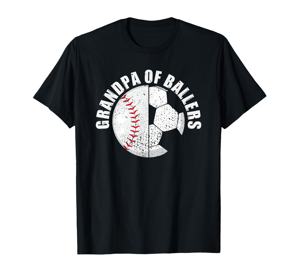Grandpa Ballers Soccer Baseball Player T-Shirt - Custom Art Print Unisex - T-Shirt, Sweatshirt, Hoodie