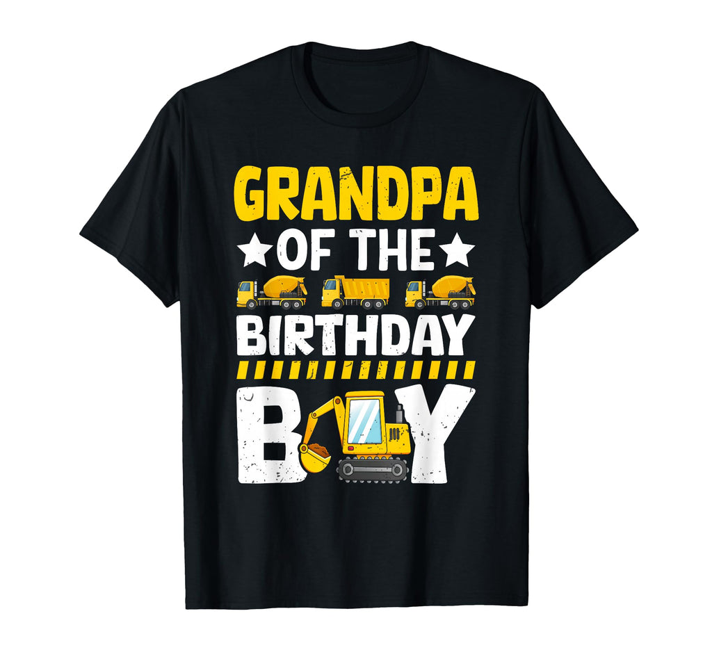 Grandpa Birthday Construction Theme T-Shirt - Minimalist Print Men Women - T-Shirt, Sweatshirt, Hoodie