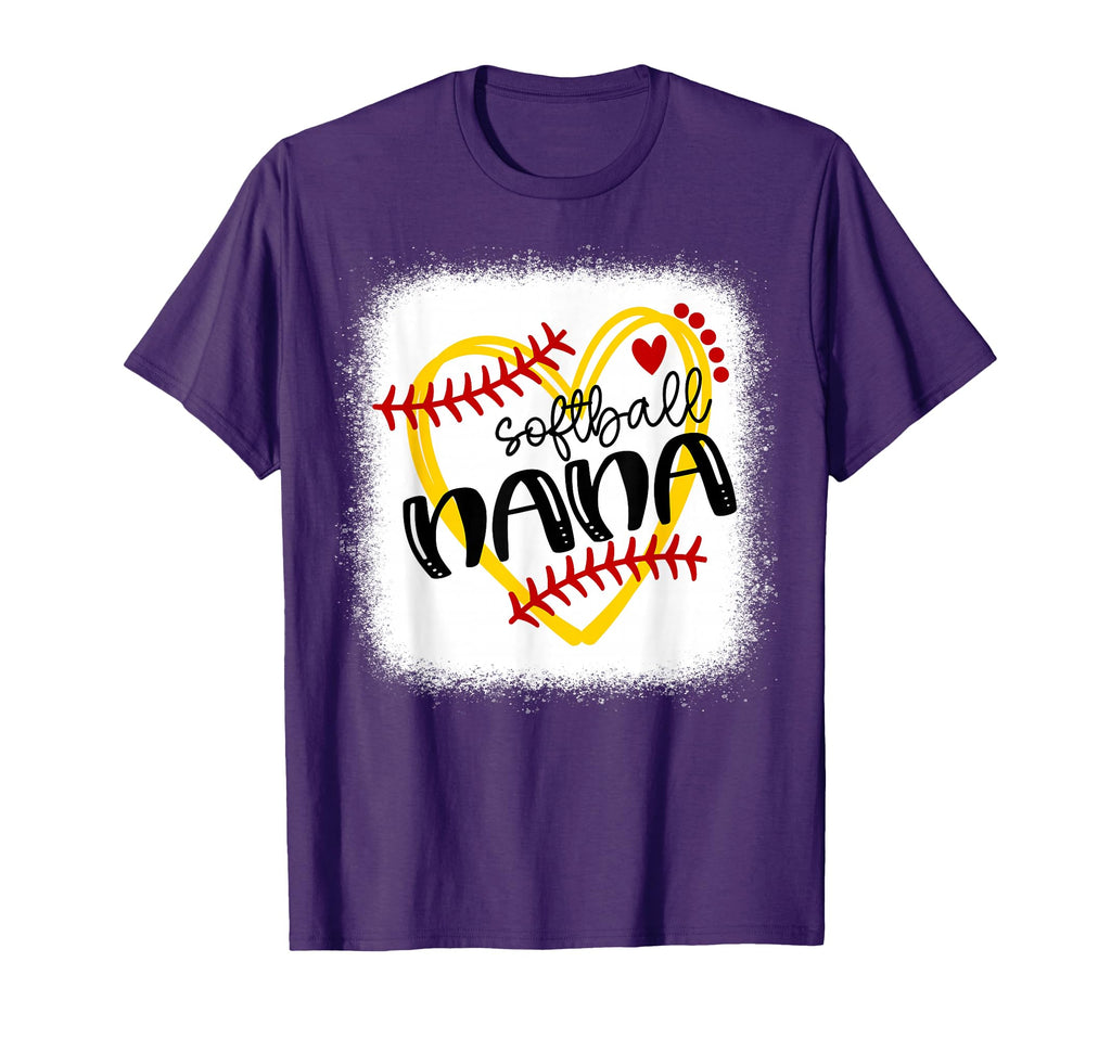 Personalized Softball Heart Nana T-Shirt - Custom Art Print for Adults - T-Shirt, Sweatshirt, Hoodie