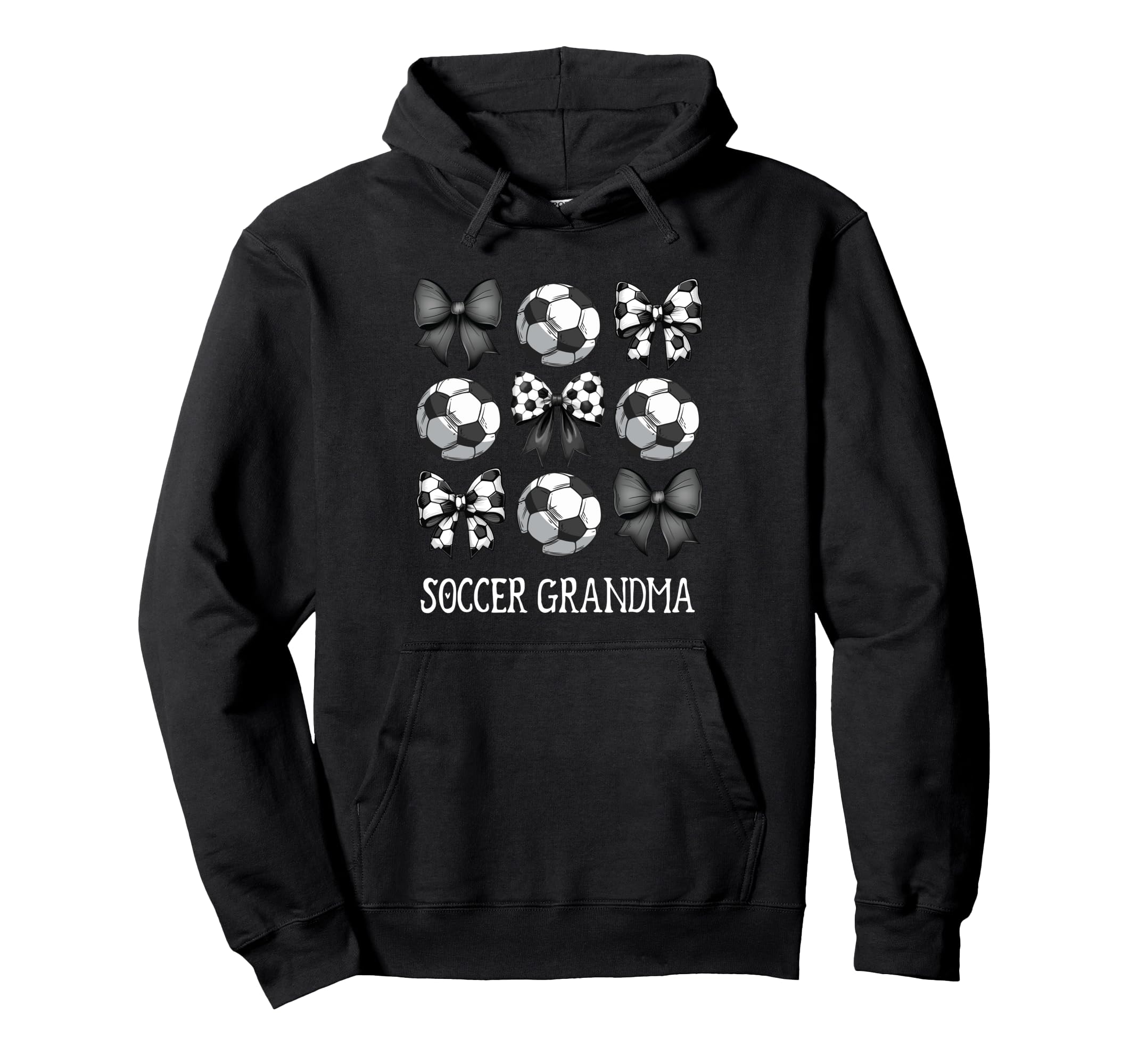 Coquette Bow Nana Granny Soccer Grandma Hoodie - Graphic Print for Adults - T-Shirt, Sweatshirt, Hoodie