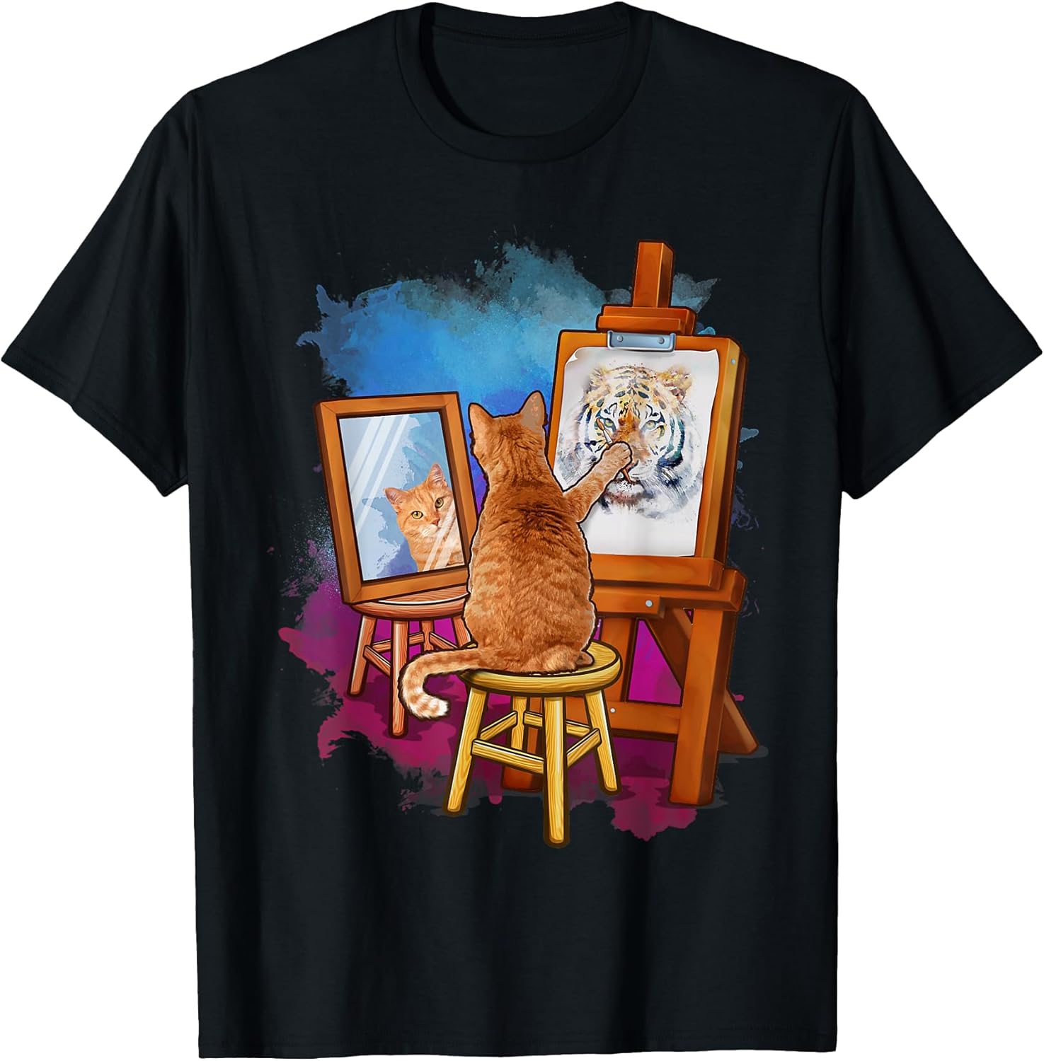 Cat Painting Lion Artistic Animals Lover Graphic - Adult & Kids T-Shirts, Sweatshirts & Hoodies apparel design preview 1