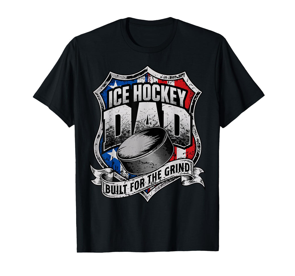 Built Grind Usa Patriotic Ice Hockey Dad T-Shirt - Unique Graphic Unisex - T-Shirt, Sweatshirt, Hoodie