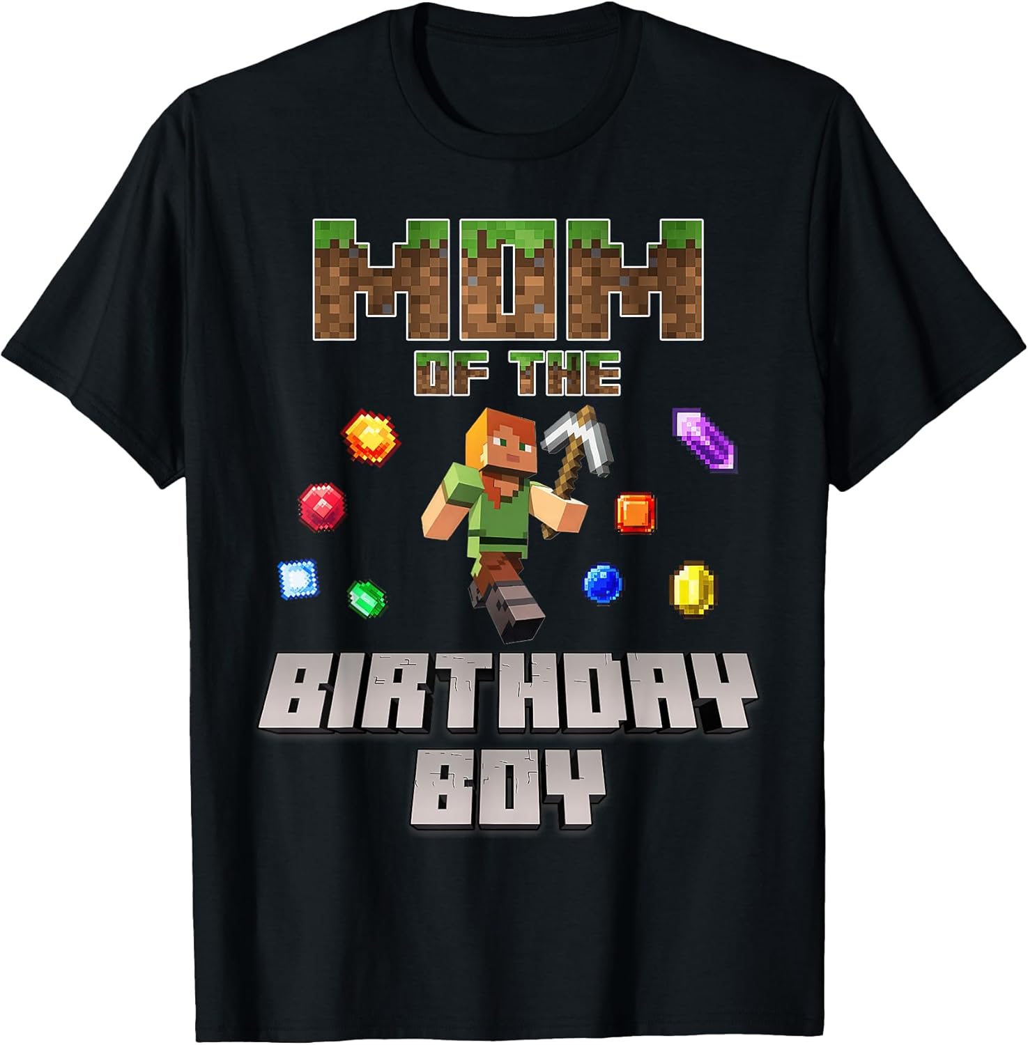 Mom of The Birthday Boy Video Gamer Pixel Number - Adult & Kids T-Shirts, Sweatshirts & Hoodies apparel design preview 1