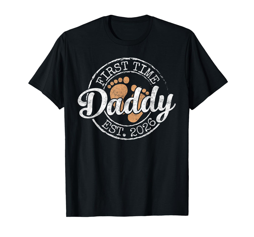 First Time Daddy Est 2026 Stamp Soon T-Shirt - Novelty Apparel Men Women - T-Shirt, Sweatshirt, Hoodie