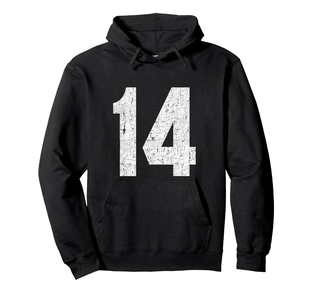 14 Jersey Uniform Varsity Sports Hoodie - Casual Everyday Wear Men Women - T-Shirt, Sweatshirt, Hoodie