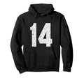 14 Jersey Uniform Varsity Sports Hoodie - Casual Everyday Wear Men Women - T-Shirt, Sweatshirt, Hoodie