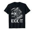 Kick It Grim Reaper Playing Soccer T-Shirt - Novelty Apparel for Adults - T-Shirt, Sweatshirt, Hoodie