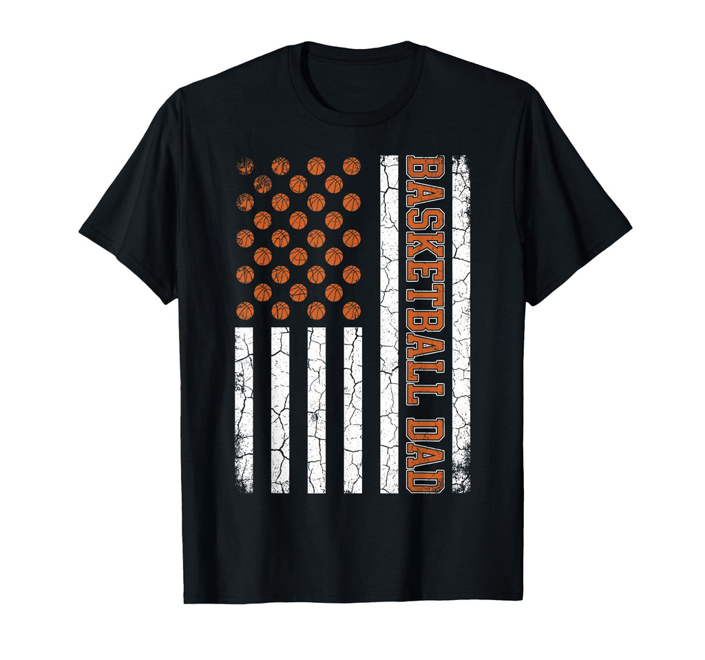 Usa Flag Sports Father Basketball Dad T-Shirt - Custom Art Print Men Women - T-Shirt, Sweatshirt, Hoodie