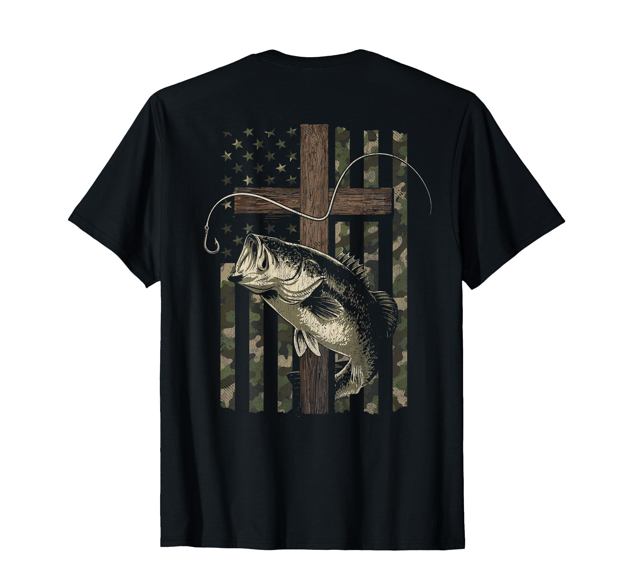 Christian Bass Fishing Back T-Shirt - Fun Novelty Design Men Women - T-Shirt, Sweatshirt, Hoodie