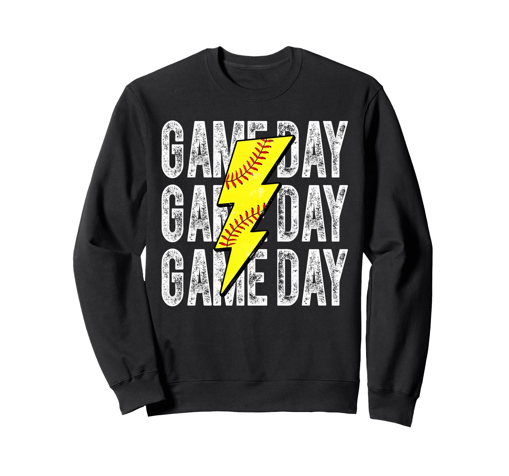Game Day Softball Lightning Bolt Sweatshirt - Graphic Print for Adults - T-Shirt, Sweatshirt, Hoodie
