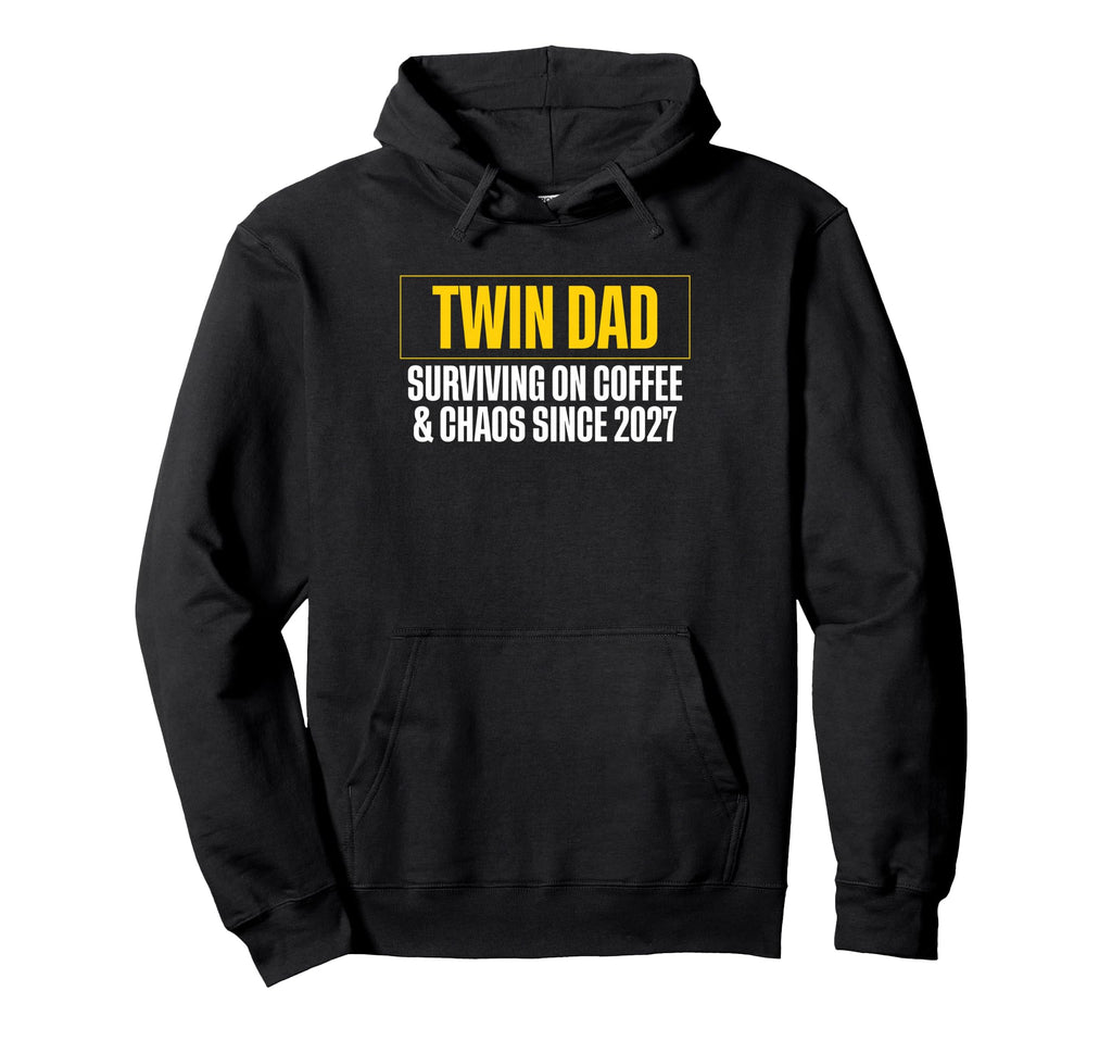 Twin Dad Surviving Coffee And Chaos Since Hoodie - Custom Art Print Unisex - T-Shirt, Sweatshirt, Hoodie
