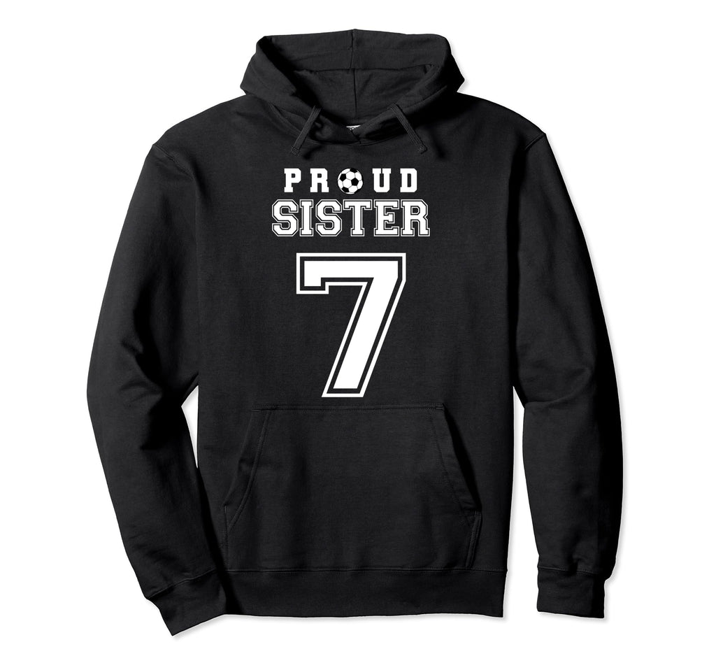Number 7 Custom Proud Soccer Futbol Hoodie - Minimalist Print Unisex - T-Shirt, Sweatshirt, Hoodie