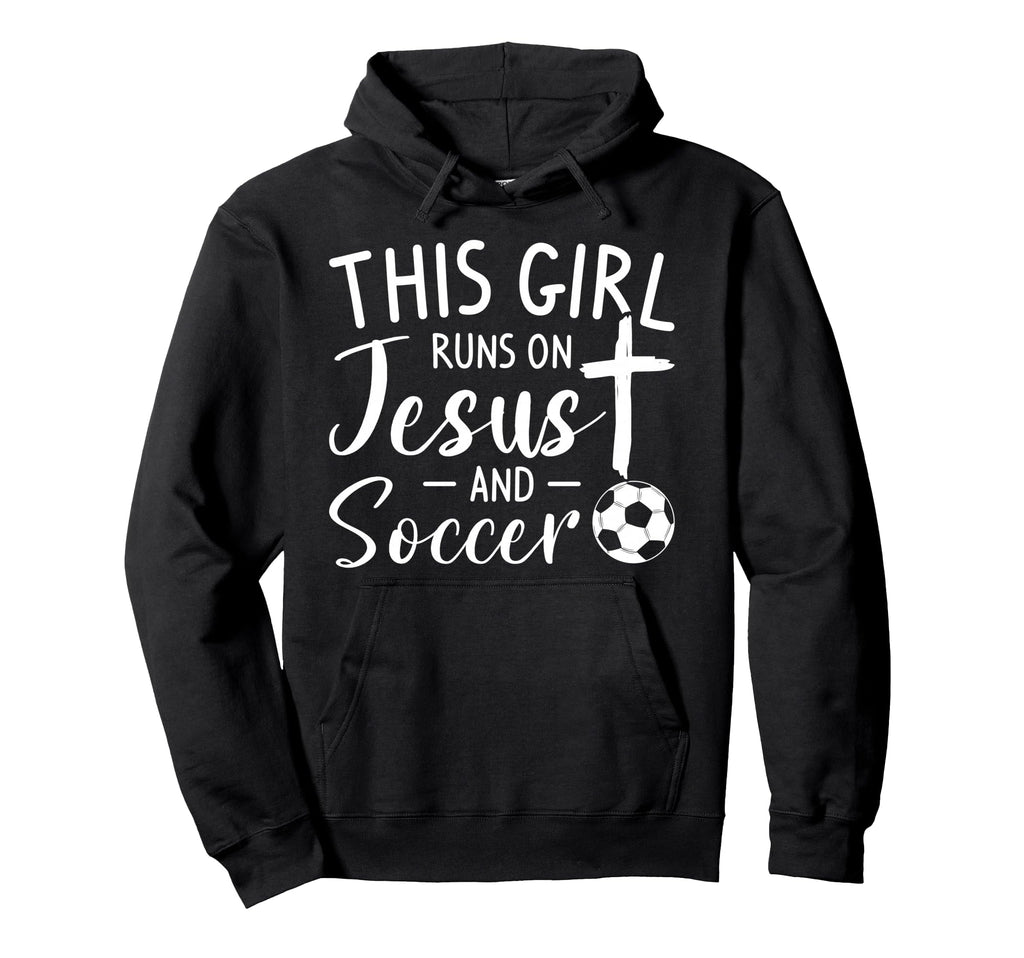 This Runs Jesus And Soccer Player Hoodie - Fun Novelty Design Men Women - T-Shirt, Sweatshirt, Hoodie