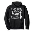 This Runs Jesus And Soccer Player Hoodie - Fun Novelty Design Men Women - T-Shirt, Sweatshirt, Hoodie