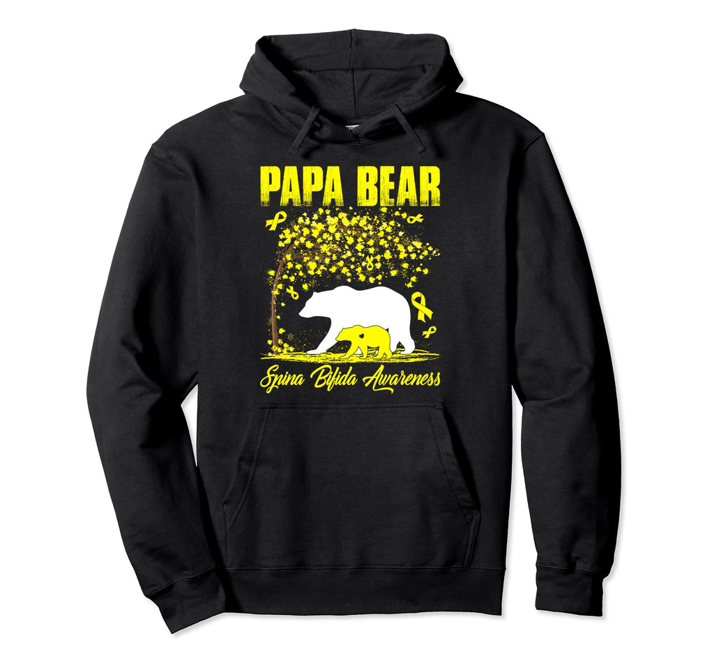 Proud Papa Bear Spina Bifida Awareness Hoodie - Minimalist Print Unisex - T-Shirt, Sweatshirt, Hoodie