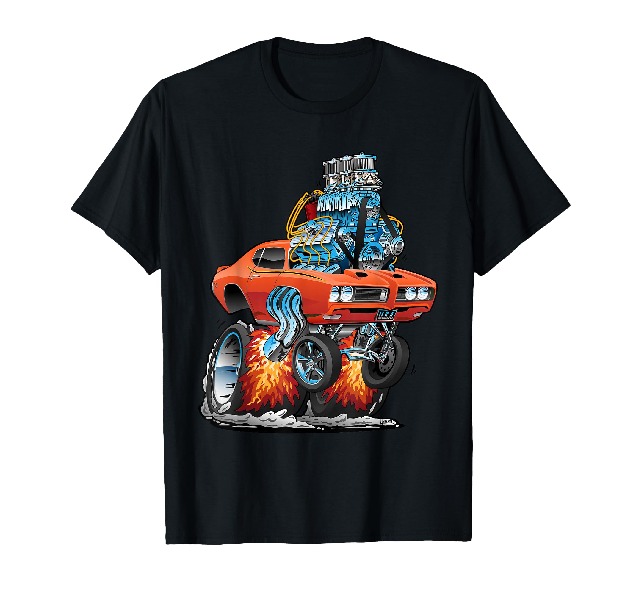 Muscle Car Hotrod Funny Car Cartoon T-Shirt - Fun Novelty Design Men Women - T-Shirt, Sweatshirt, Hoodie