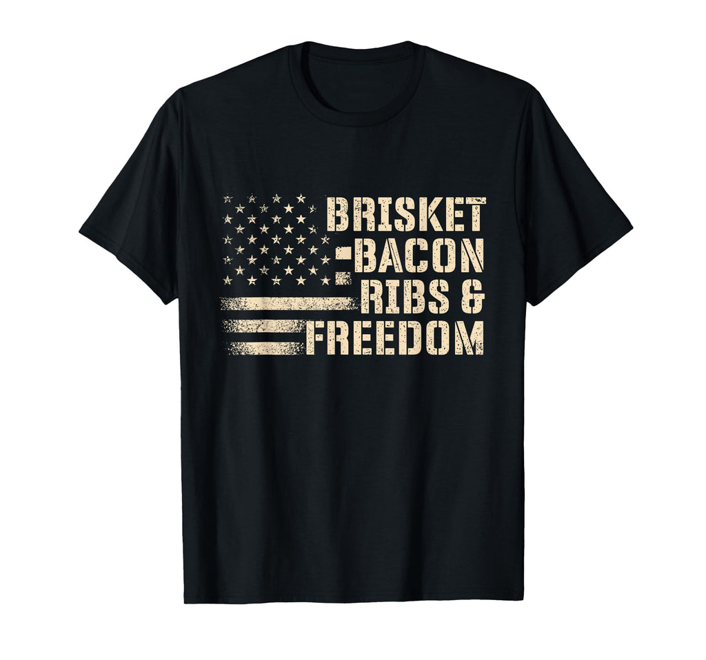 Brisket Bacon Ribs Freedom Bbq Lover T-Shirt - Fun Novelty Design Unisex - T-Shirt, Sweatshirt, Hoodie