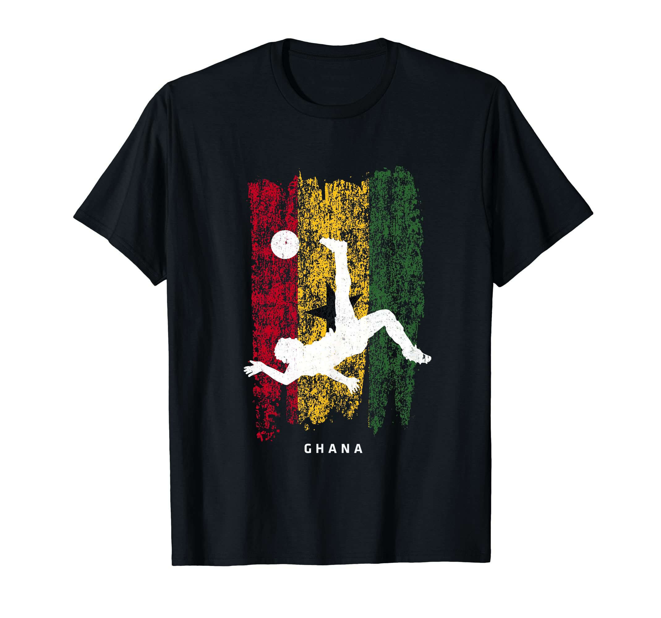 Ghana Flag Soccer Player Silhouette T-Shirt - Streetwear Style for Adults - T-Shirt, Sweatshirt, Hoodie