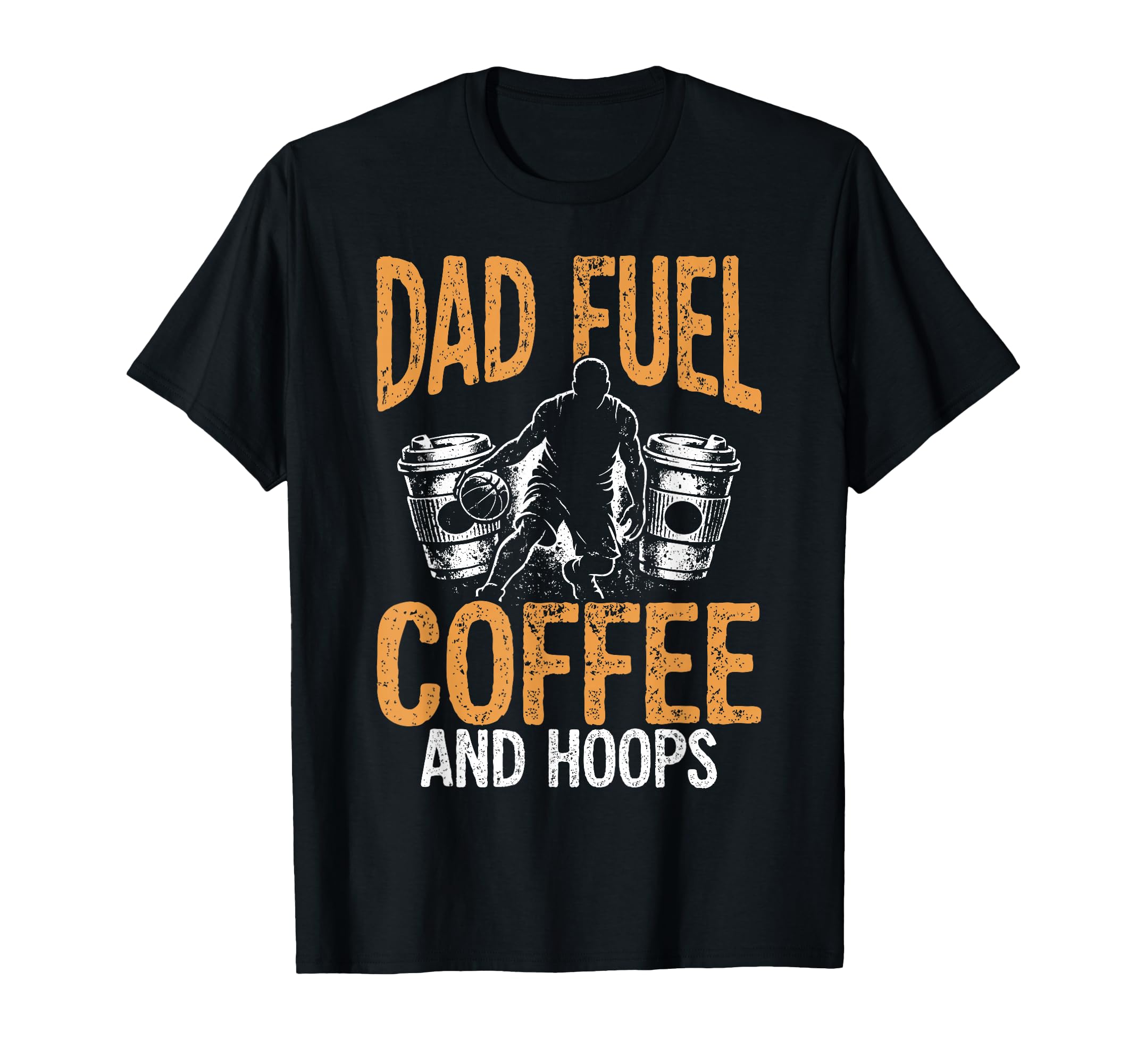 Dad Fuel Coffee And Hoops Basketball T-Shirt - Minimalist Print Unisex - T-Shirt, Sweatshirt, Hoodie