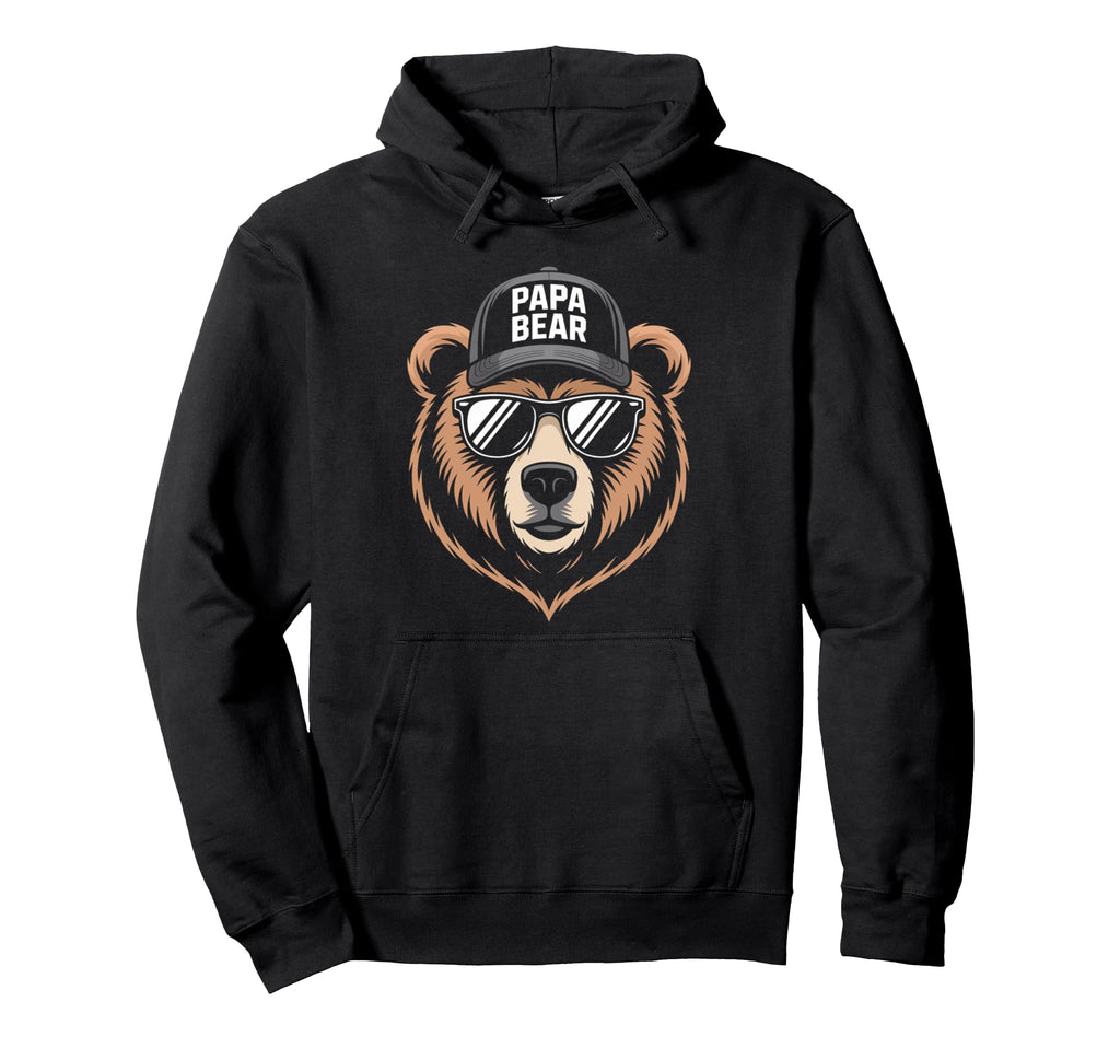 Papa Bear Shades Hat Hoodie - Unique Graphic Unisex - T-Shirt, Sweatshirt, Hoodie